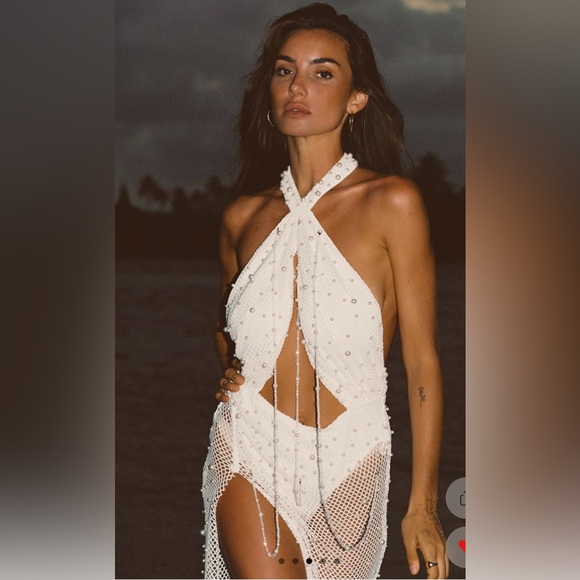 12th tribe bellagio white pearl maxi dress - Picture 2 of 4